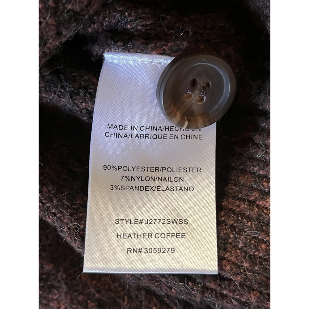 Thread & Supply Calista‎ Soft Cable-Knit Cardigan Sweater Womens LP Brown Cozy - Picture 6 of 8